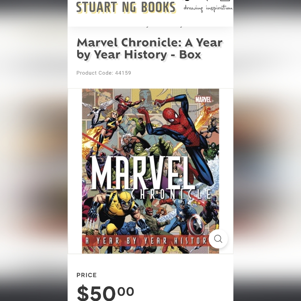 MARVEL CRONICLE A YEAR BY YEAR HISTORY BOX NIP BOOK HAS A SLIDE-IN SO NO MARKS